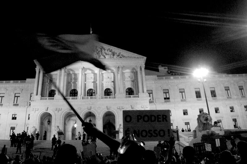 Protesters outside Portugal