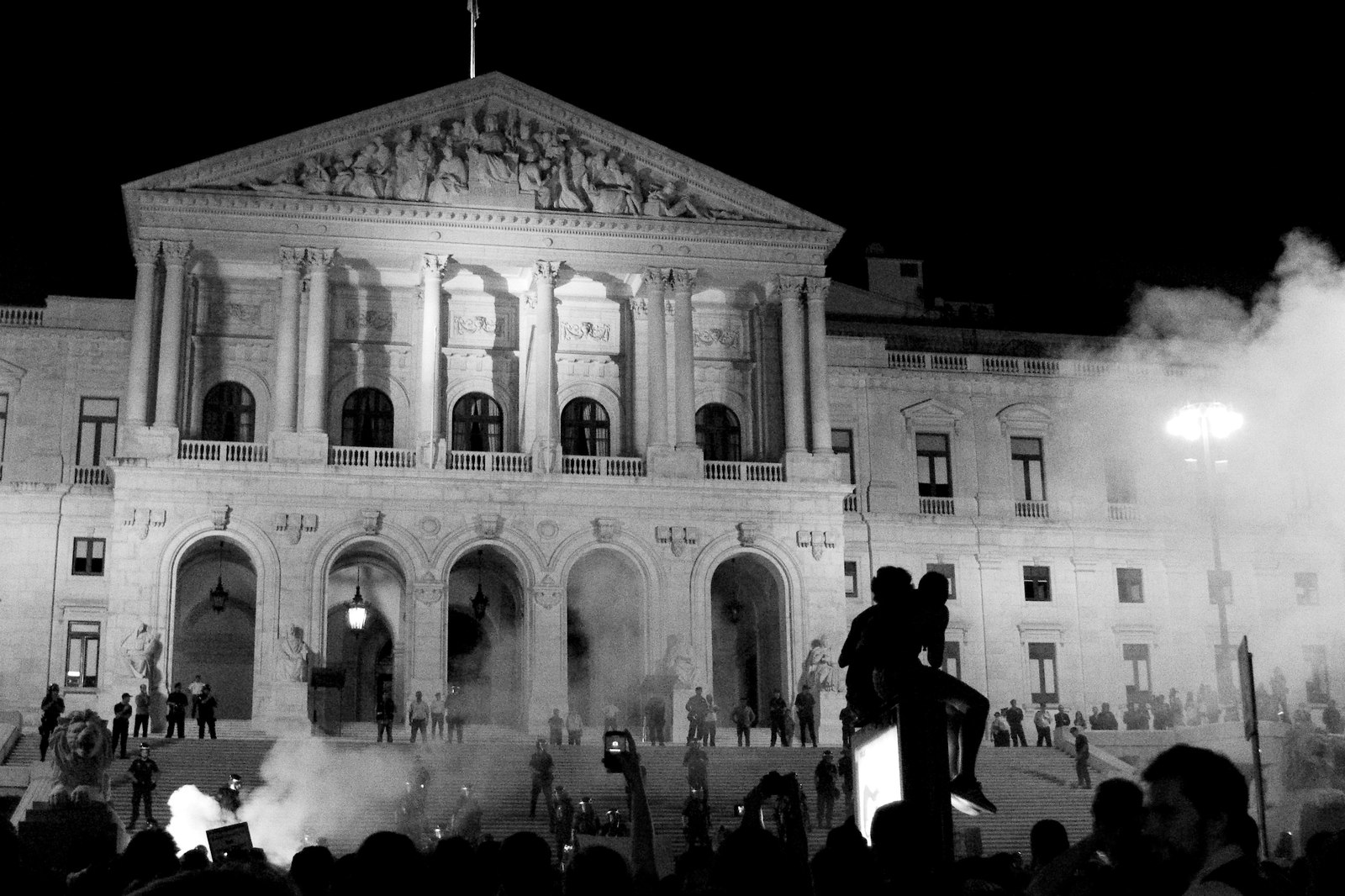 Protesters outside Portugal