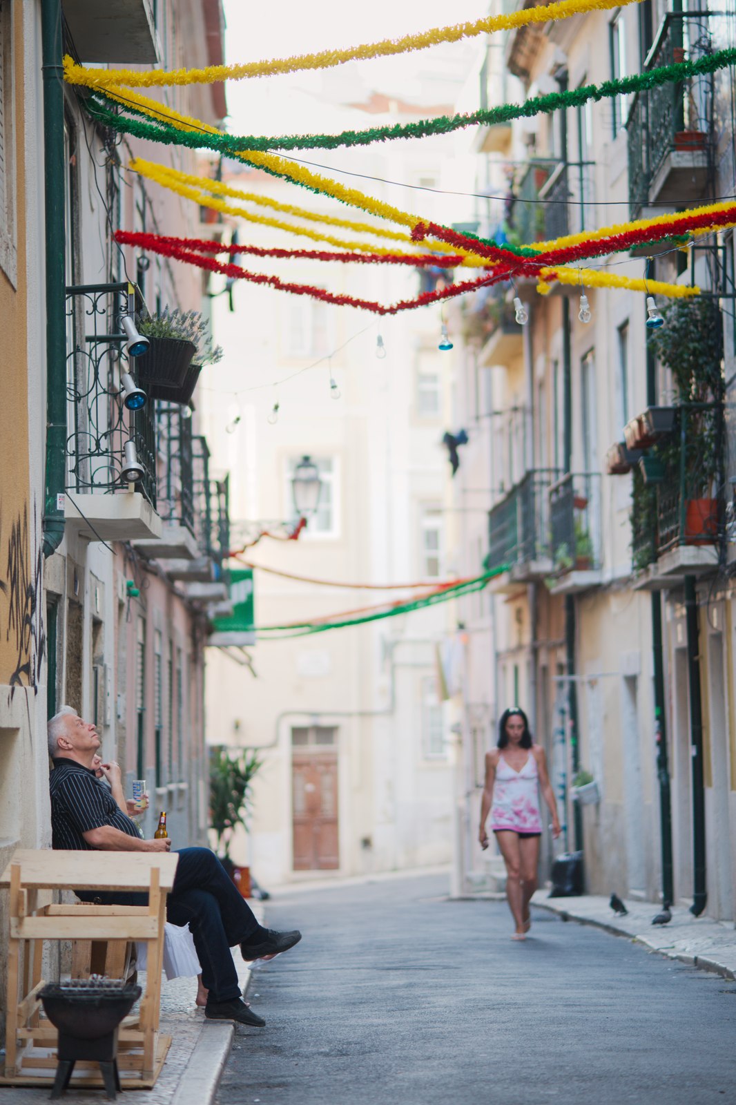 The streets of Lisbon in June: warm and colorful.