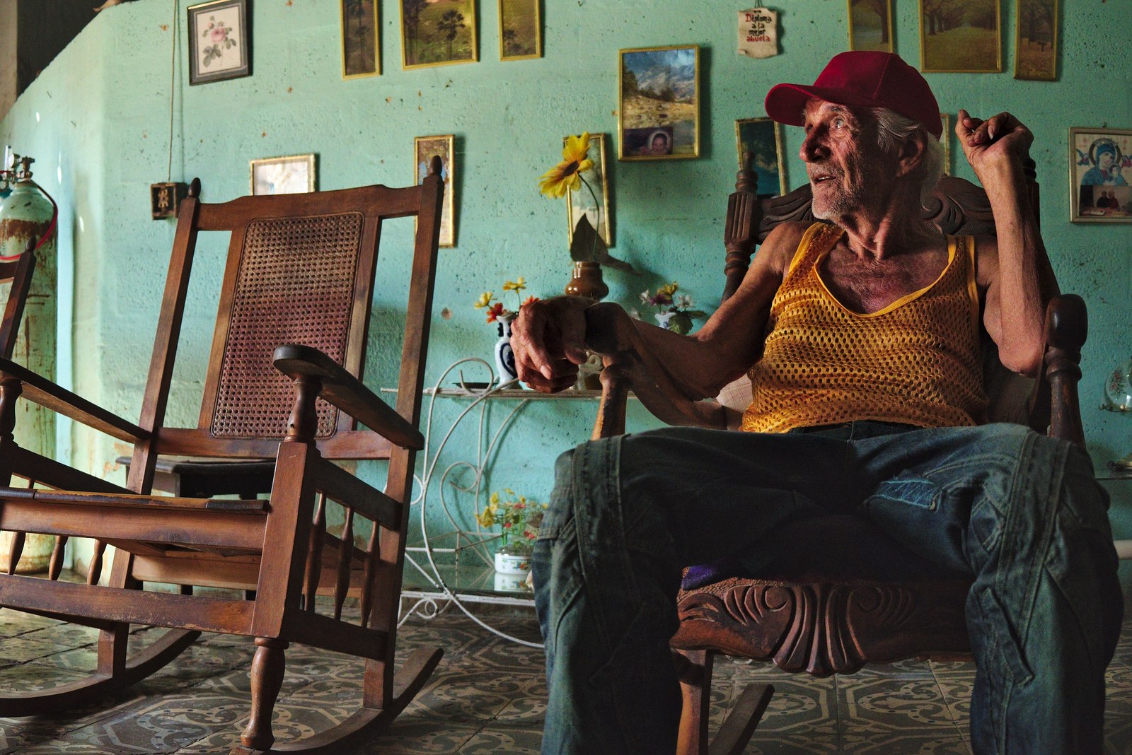 Elderly man in his house life in Havana. He used to share this house with brother, until he passed away.